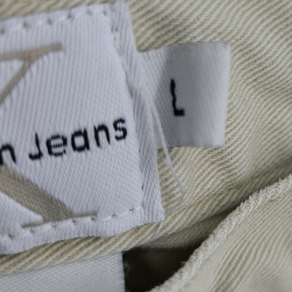 VTG Calvin Klein Jeans Tan Wide Leg Cargo Pants L - Picture 8 of 8